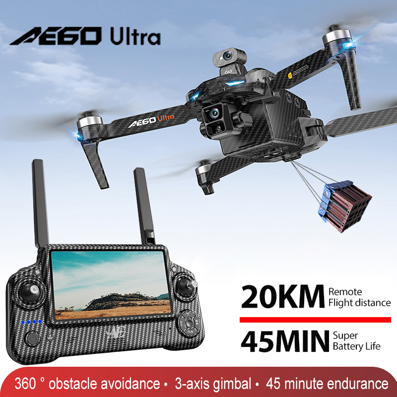 Drone Camera With Gimbal - AE60 GPSドローン プロフェッショナル 8Kカメラ 3軸ジンバル 空撮FPV