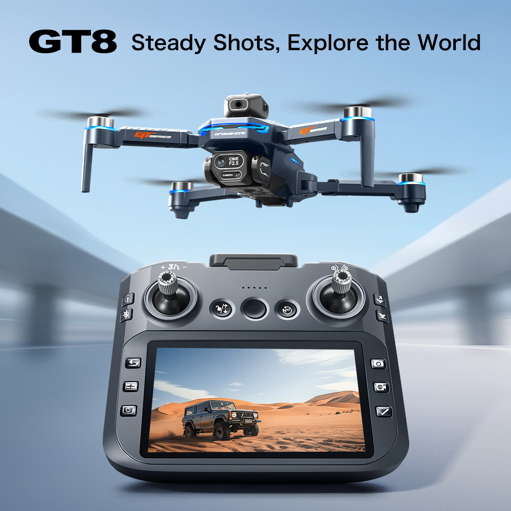 Drone Camera Hd - GT8 障害物回避空中ドローン – 大画面リモコン付き HD ブラシレス