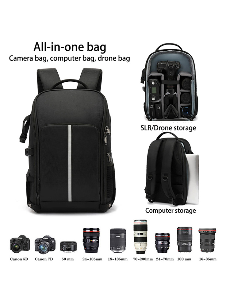 屋外写真バックパックデジタル一眼レフカメラバッグドローンラッ - Drone Camera Case のレビューと価格